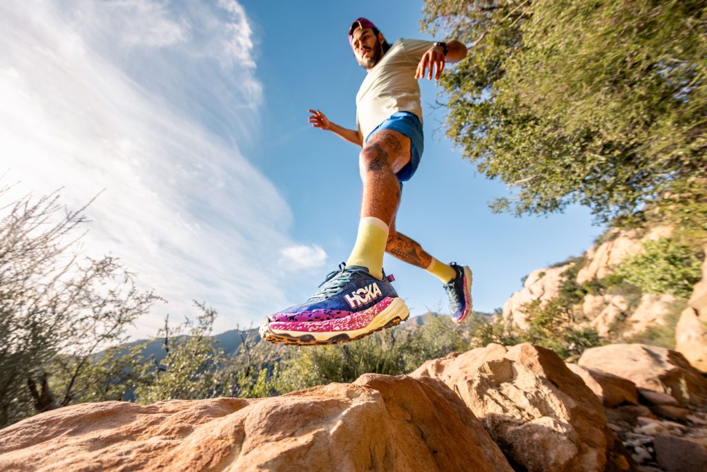 HOKA Speedgoat 6 lifestyle runner on trail mens