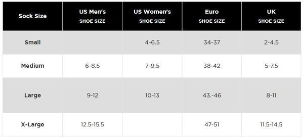 Feetures size chart
